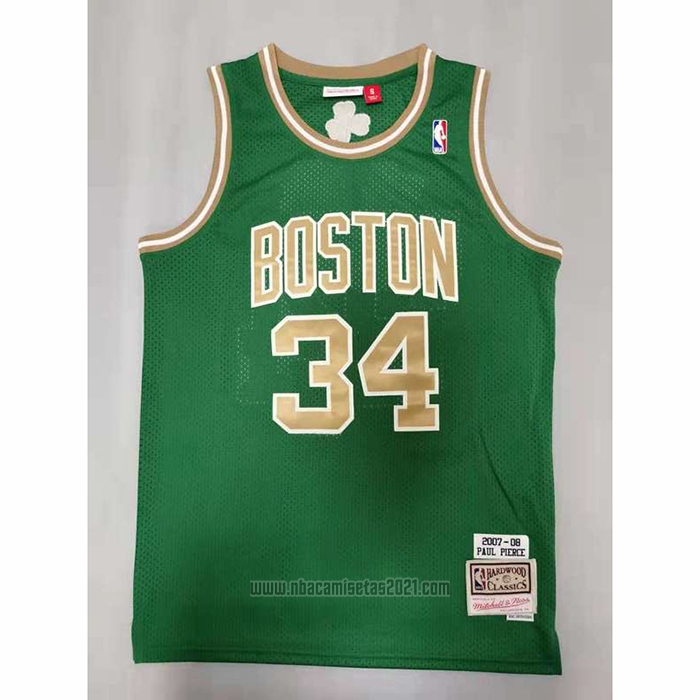Camiseta Boston Celtics Paul Pierce #34 Mitchell & Ness 2007-08 Verde